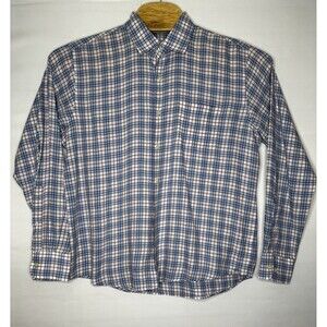Peter Millar Long Sleeve Window Pane Shirt‎ White Pink Blue Men’s Size Large